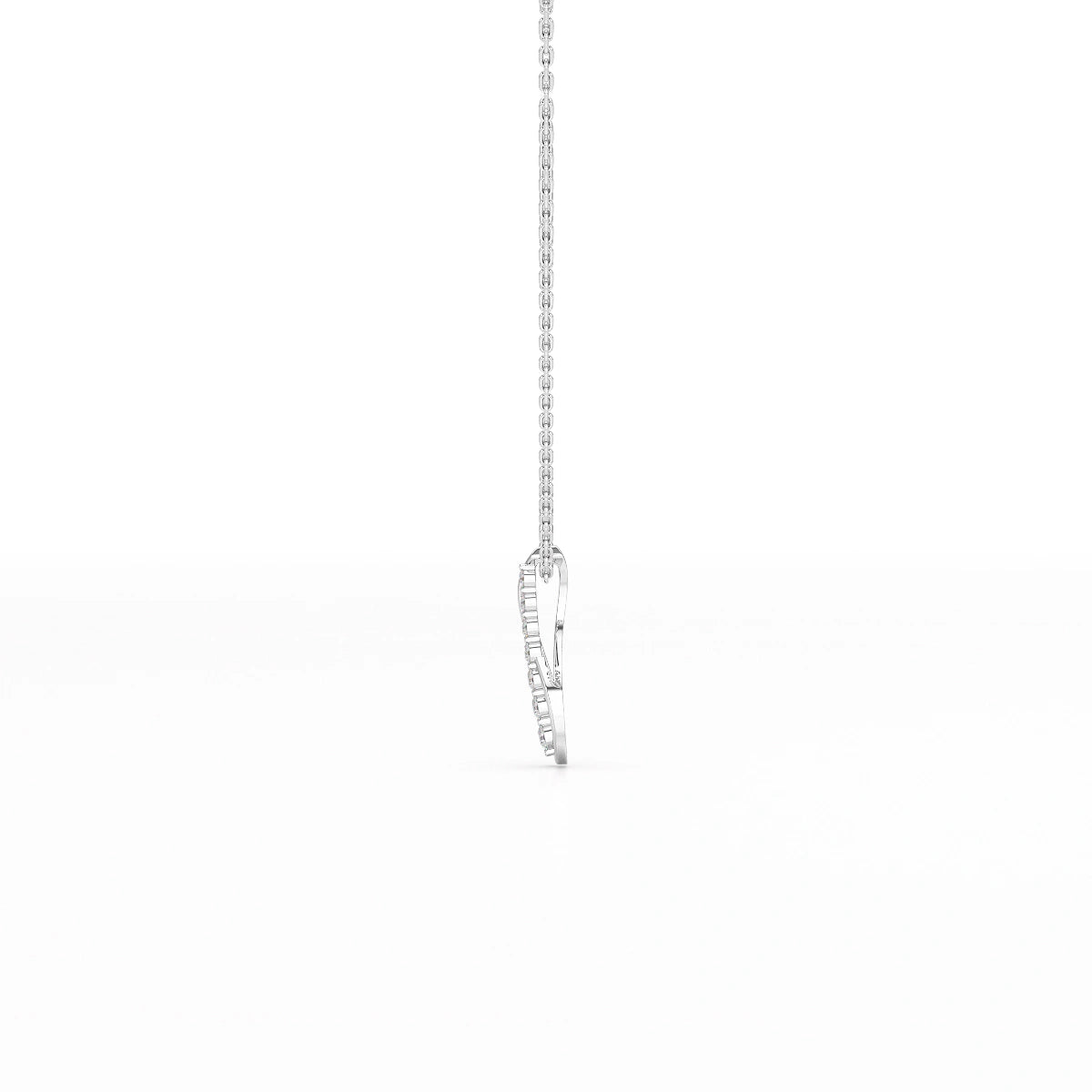 0.15 CT Round Cut Lab Diamond Swirl Chain Pendant