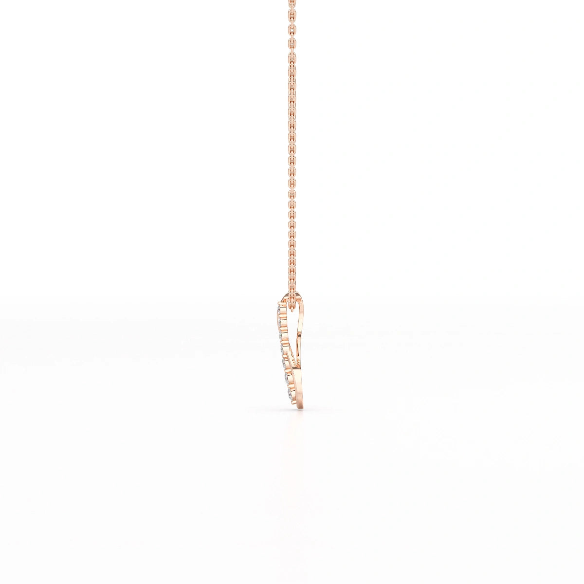 0.15 CT Round Cut Lab Diamond Swirl Chain Pendant