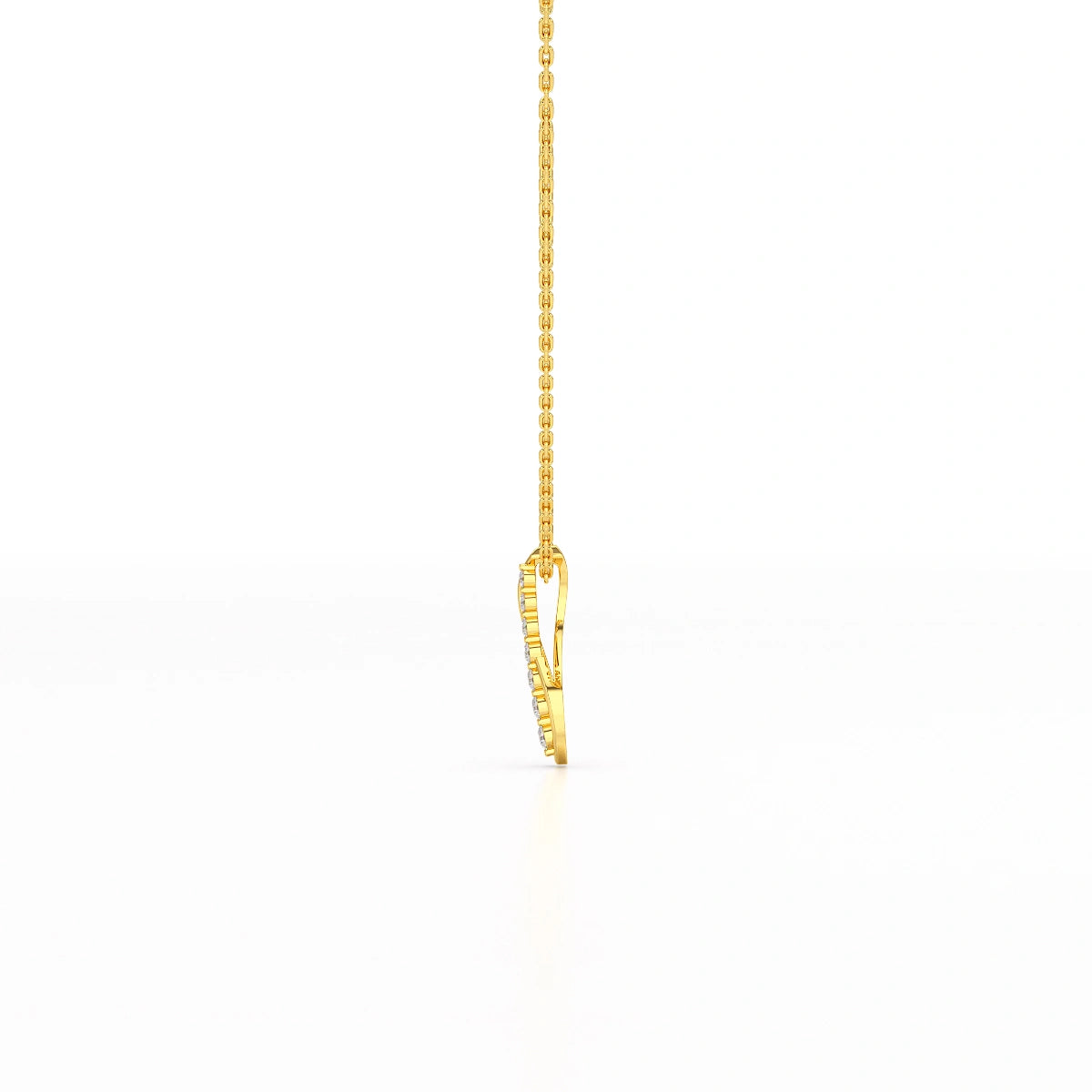 0.15 CT Round Cut Lab Diamond Swirl Chain Pendant