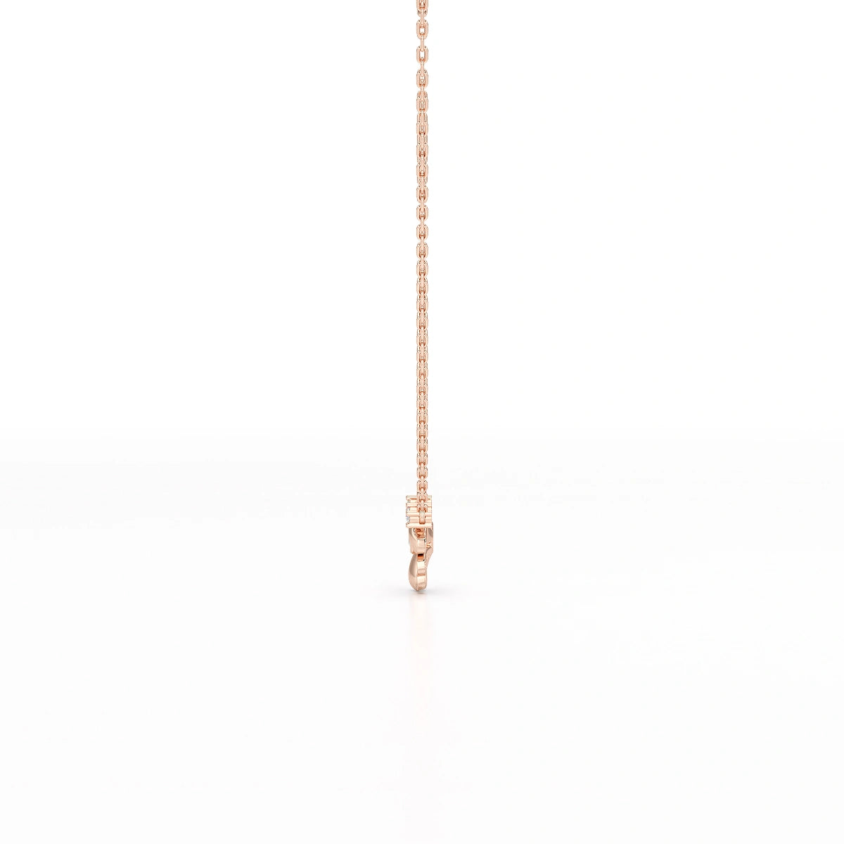 0.20 CT Flower Shape Lab Diamond Chain Pendant with Round Diamonds