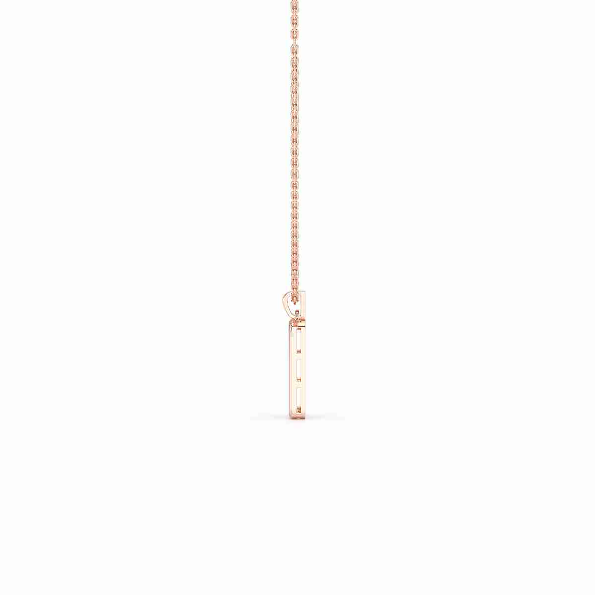 0.50 CT Lab Diamond Rectangular Chain Pendant with Round Diamonds
