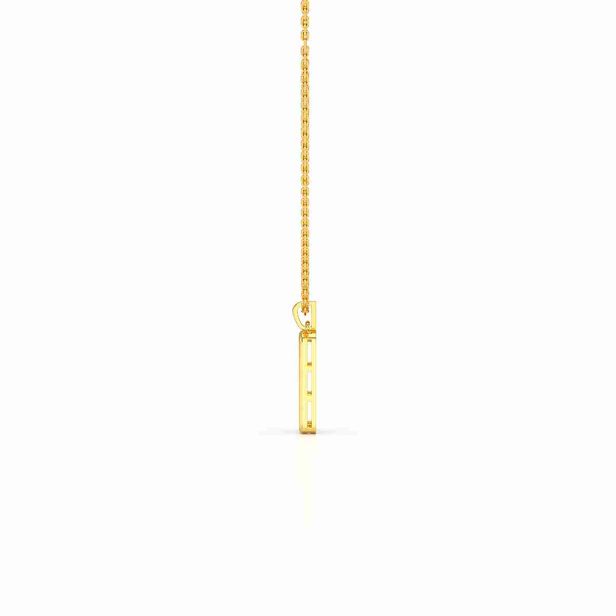 0.50 CT Lab Diamond Rectangular Chain Pendant with Round Diamonds