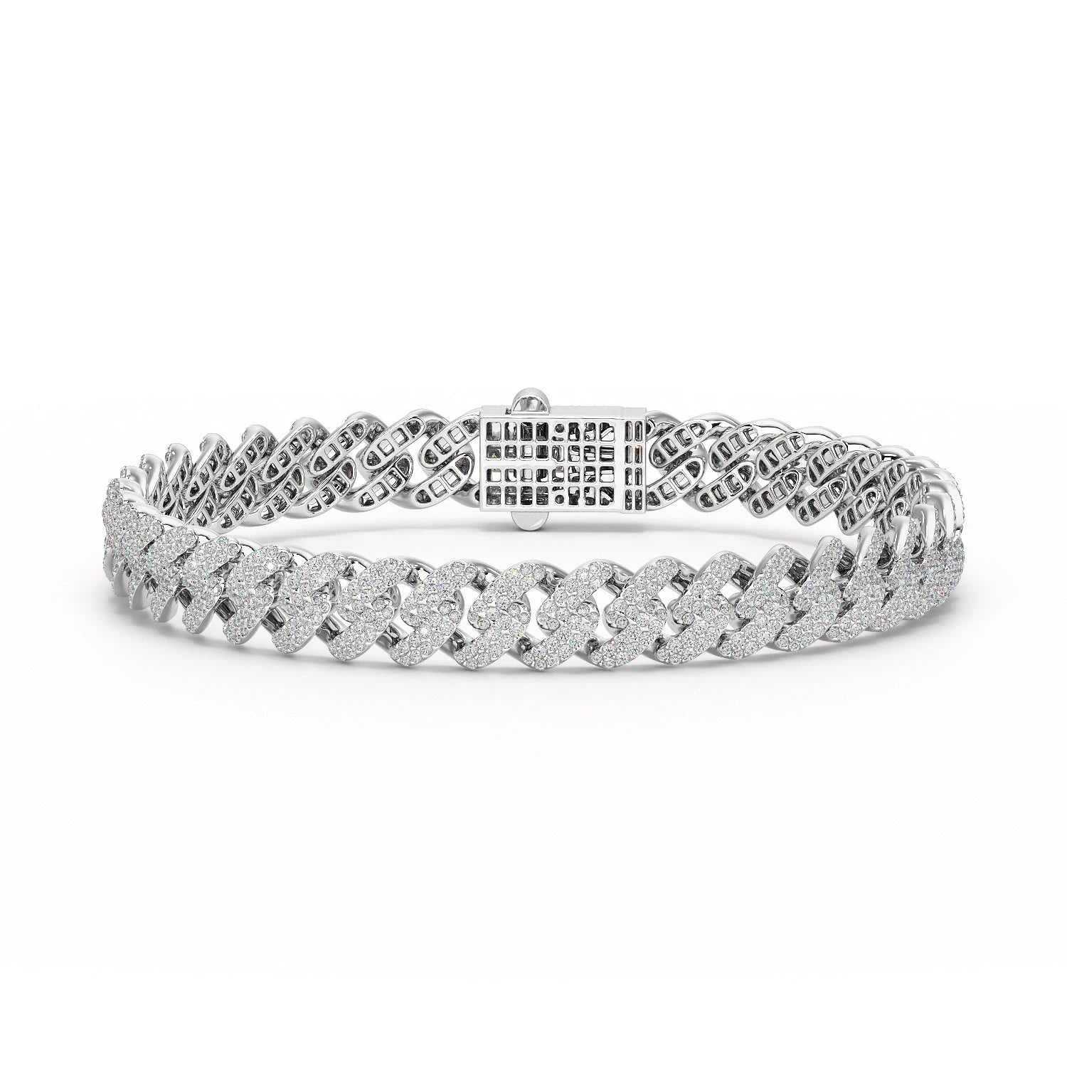 4.66 CT Round Cut Men's Cuban Bracelet