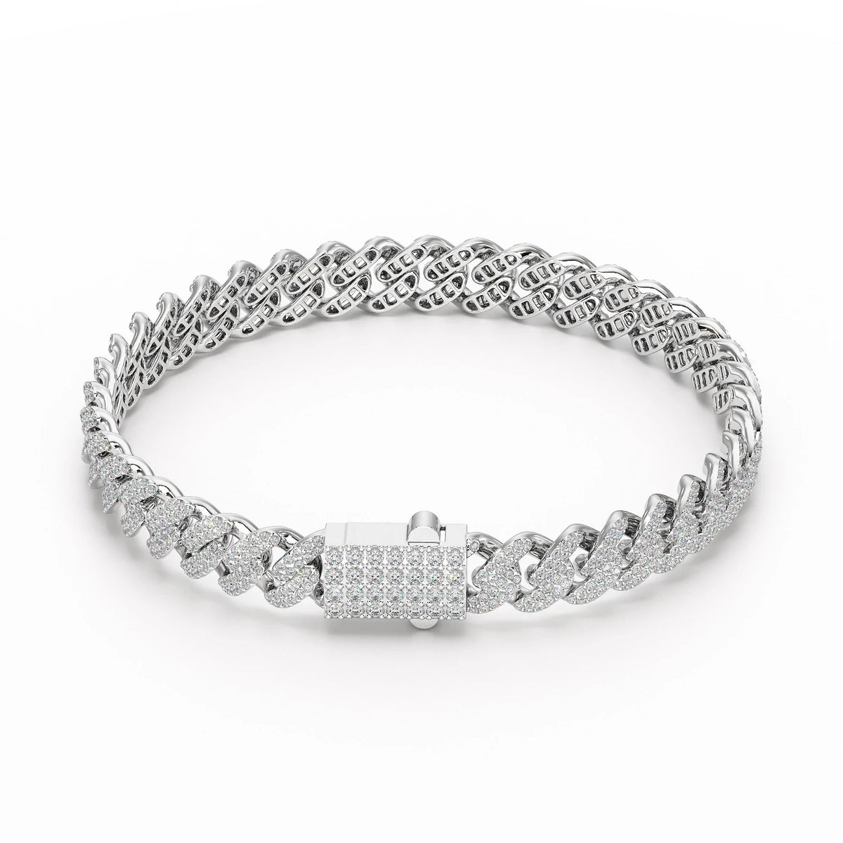 4.66 CT Round Cut Men's Cuban Bracelet