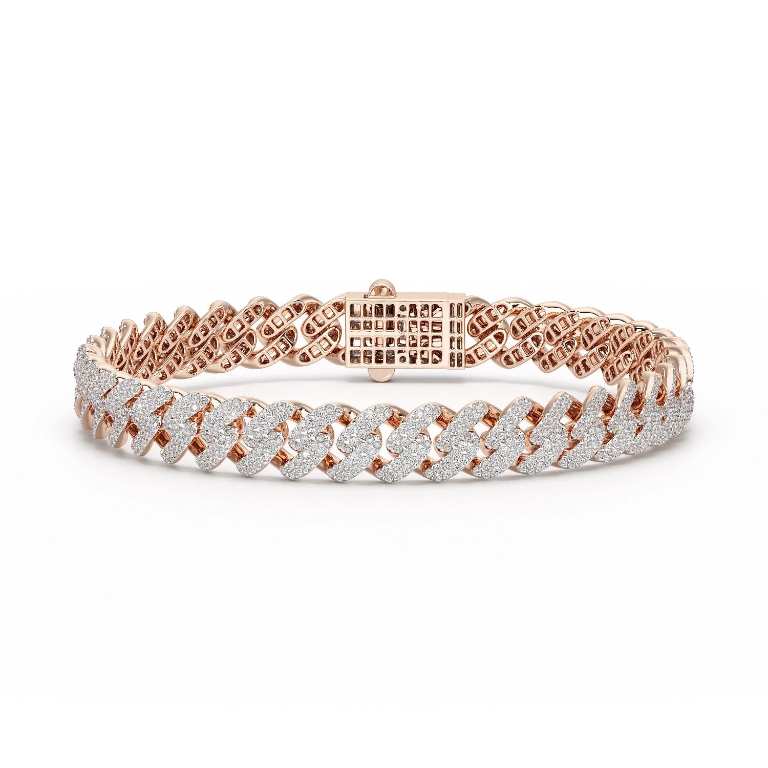 4.66 CT Round Cut Men's Cuban Bracelet