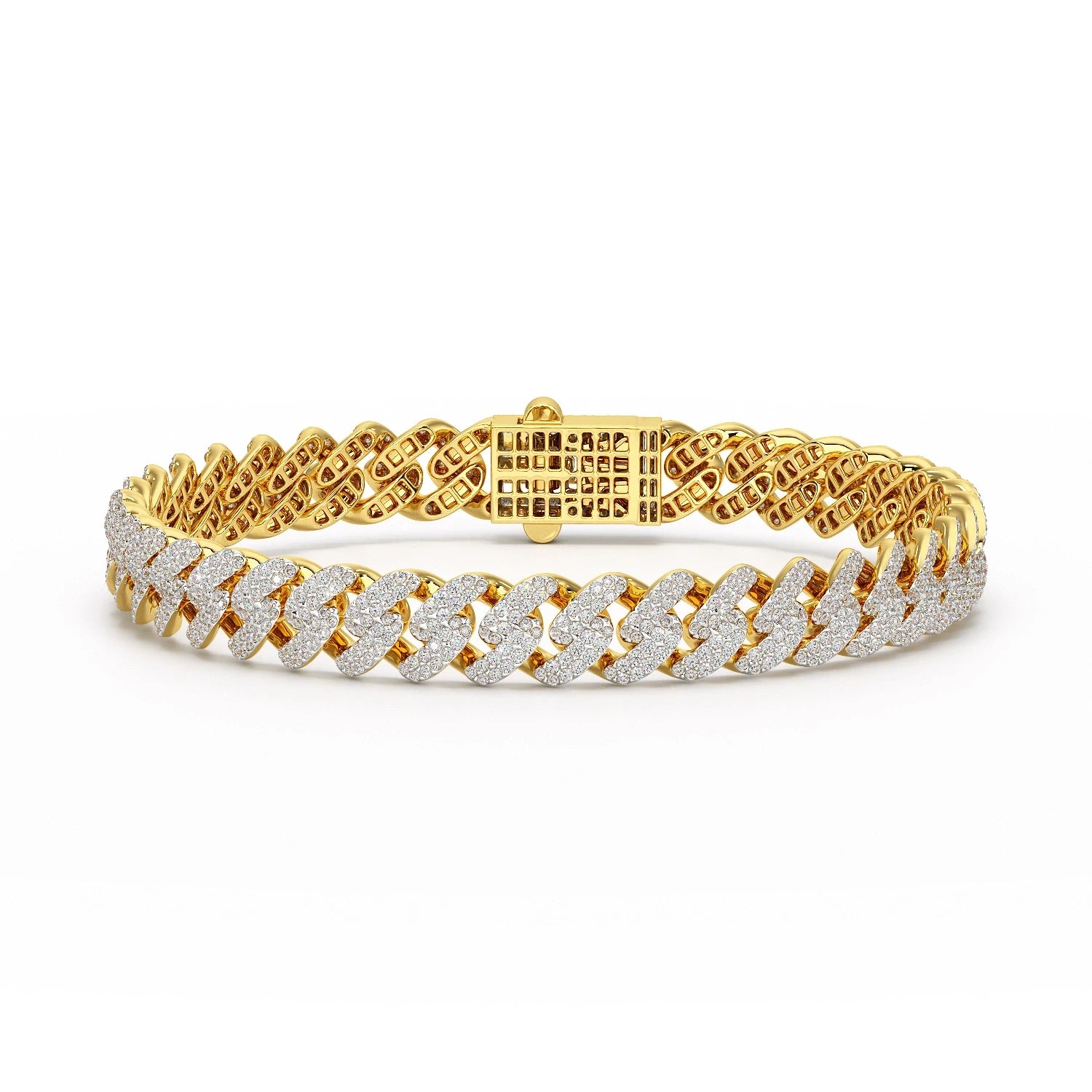 4.66 CT Round Cut Men's Cuban Bracelet