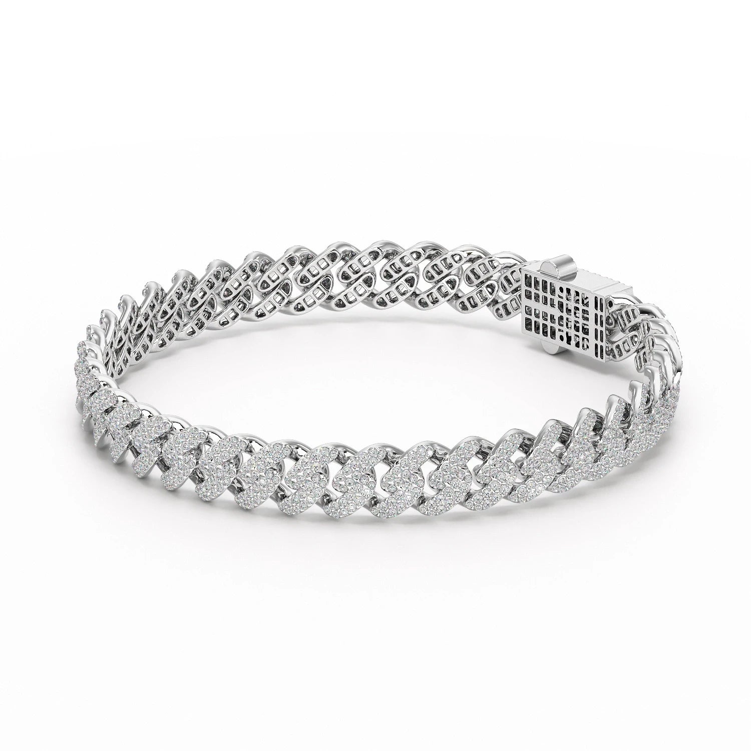 4.66 CT Round Cut Men's Cuban Bracelet