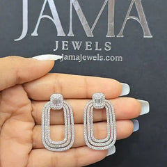 5.08 CT Lab Grown Halo Drop Earring (Ready for Delivery)