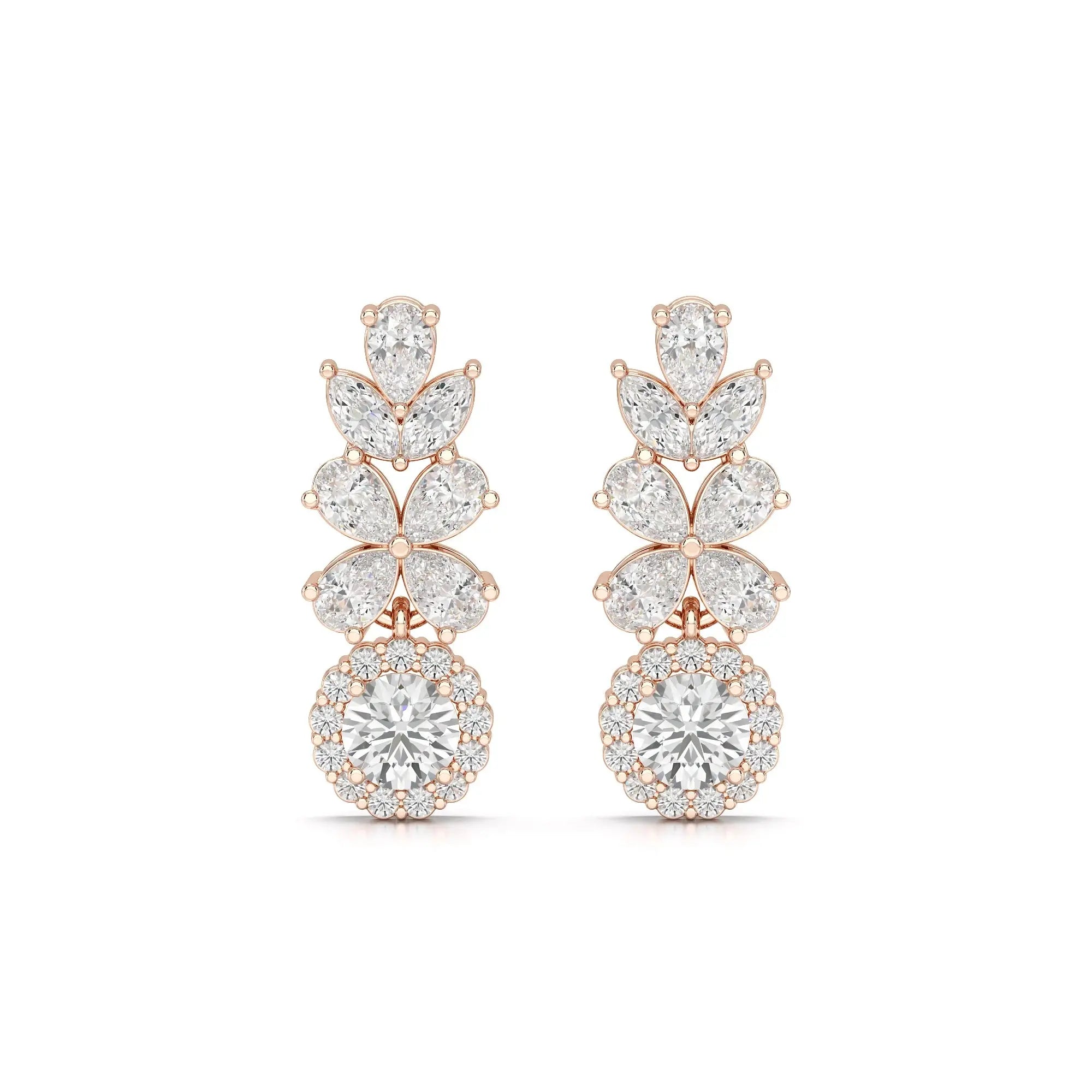 2.10 CT Multi Shape Diamond Drop Earring Jama Jewels