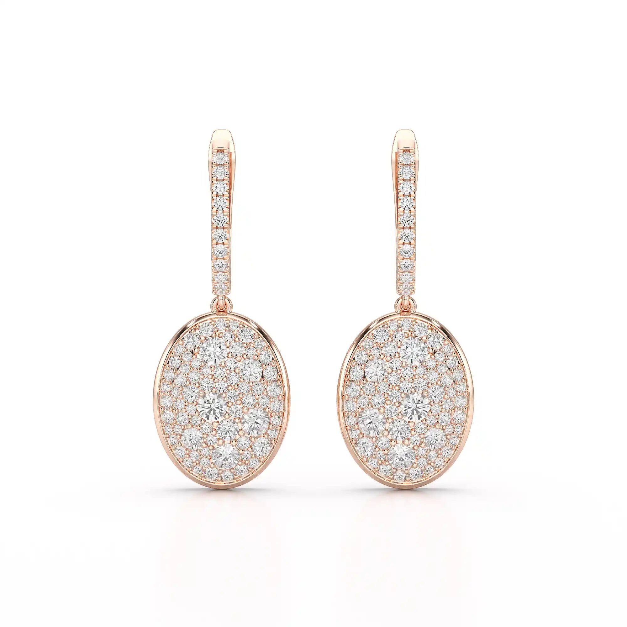 1.70 CT Round Cut Diamond Hoop Earring