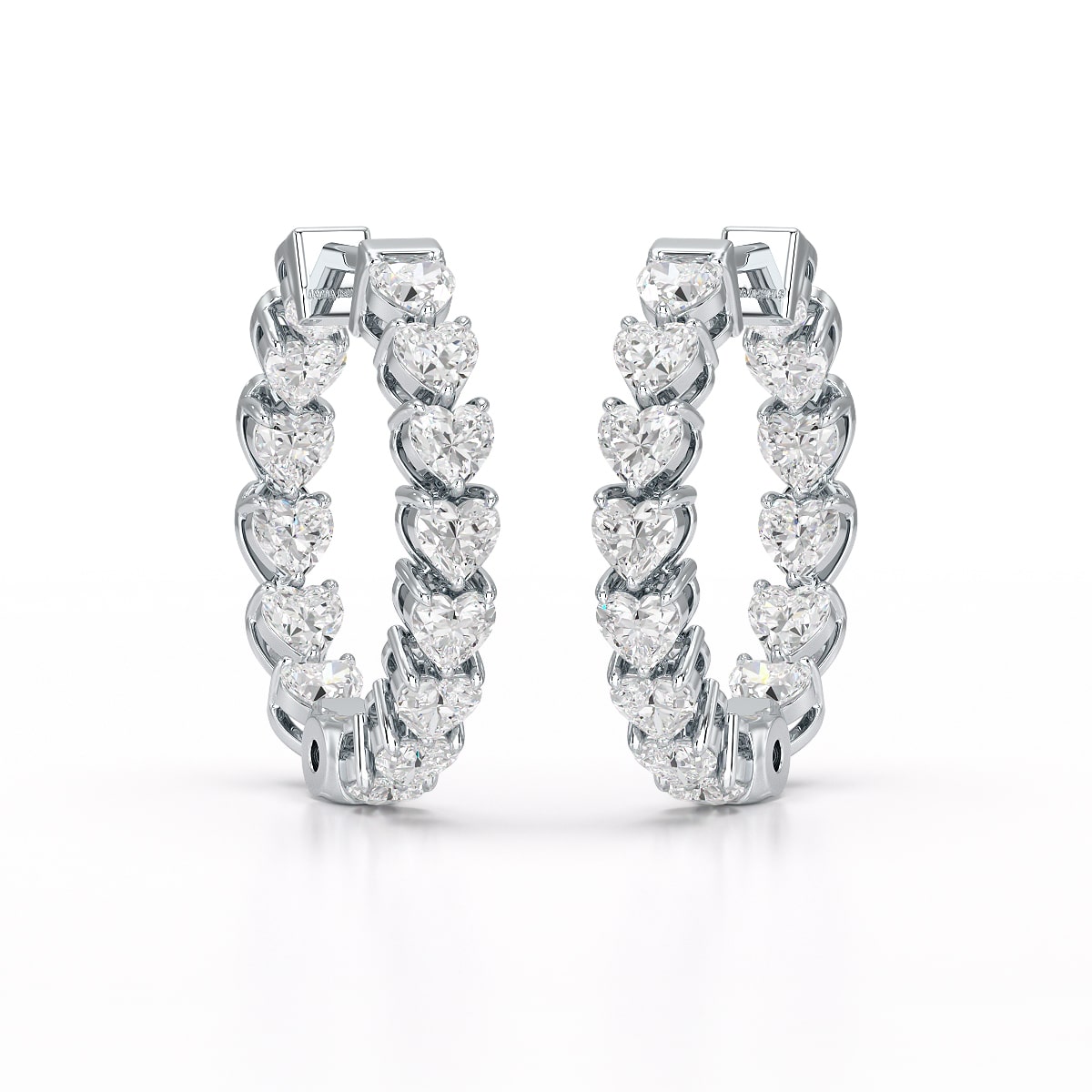 Heart Shaped Lab Grown Diamond Hoop Earrings