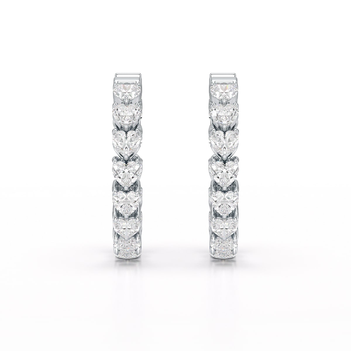 Heart Shaped Lab Grown Diamond Hoop Earrings