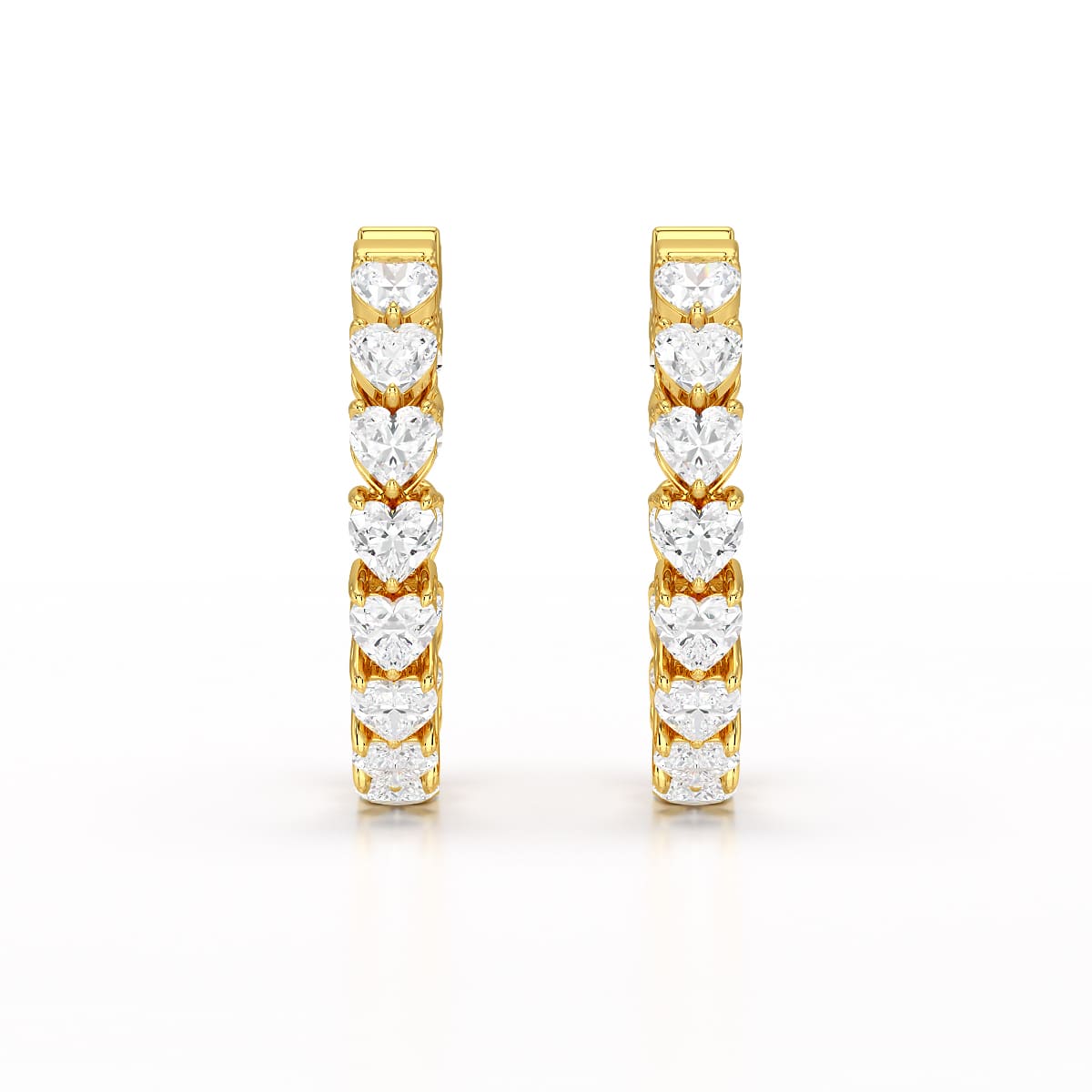 Heart Shaped Lab Grown Diamond Hoop Earrings