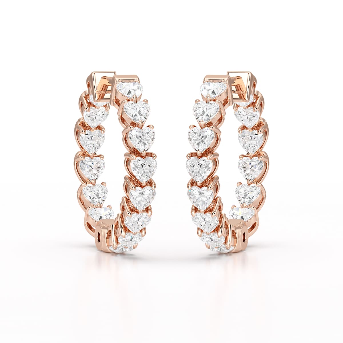 Heart Shaped Lab Grown Diamond Hoop Earrings
