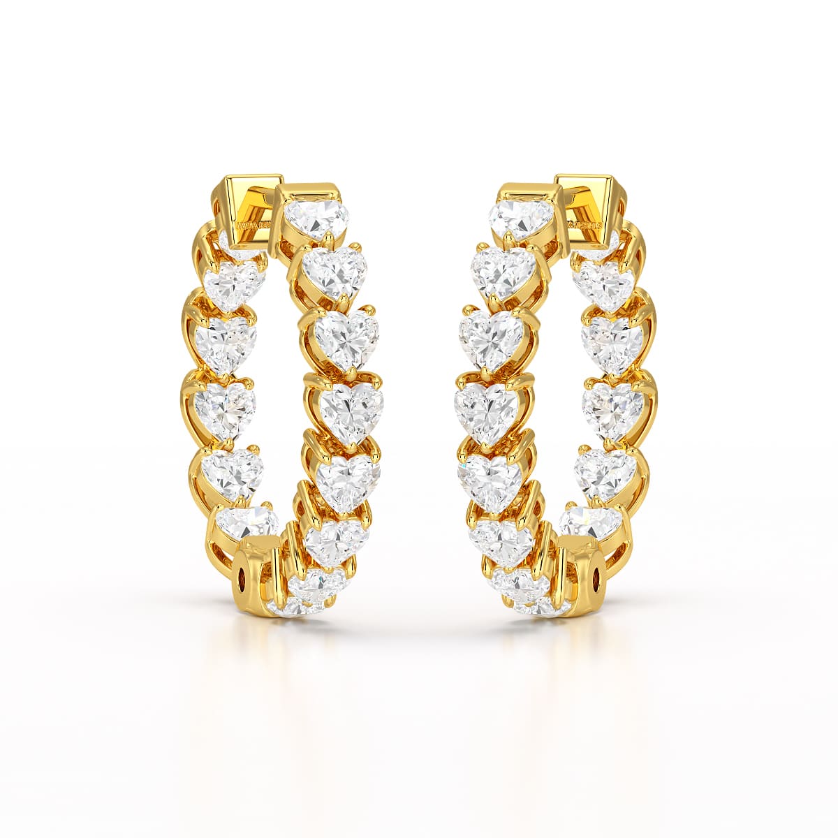Heart Shaped Lab Grown Diamond Hoop Earrings