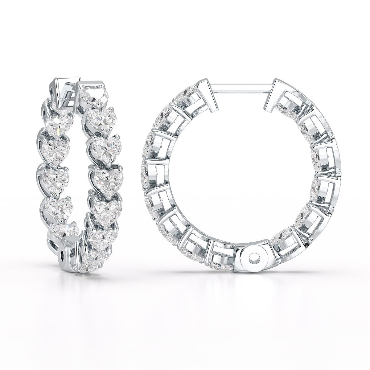 Heart Shaped Lab Grown Diamond Hoop Earrings