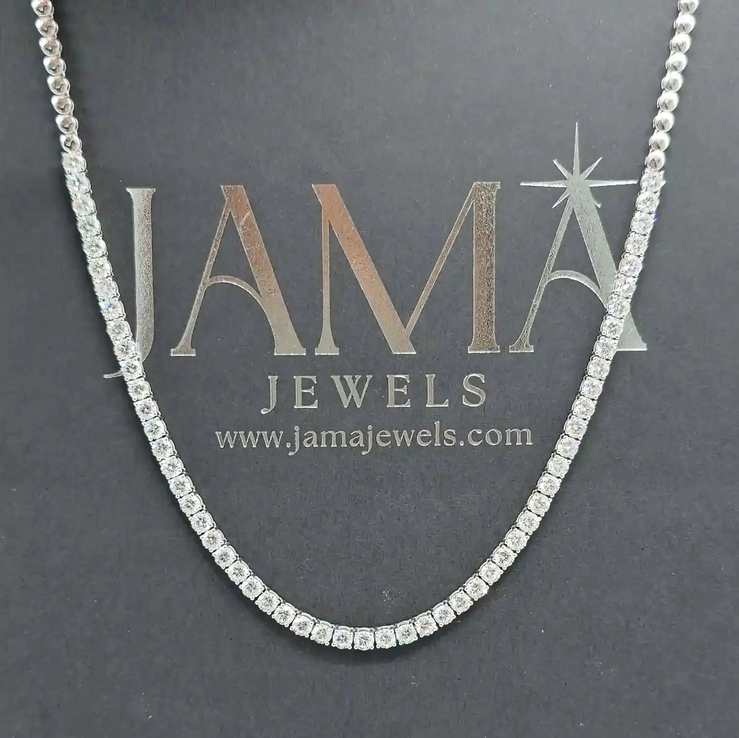 11.50 CT Round Cut Diamond Tennis Necklace (Ready for Delivery) Jama Jewels