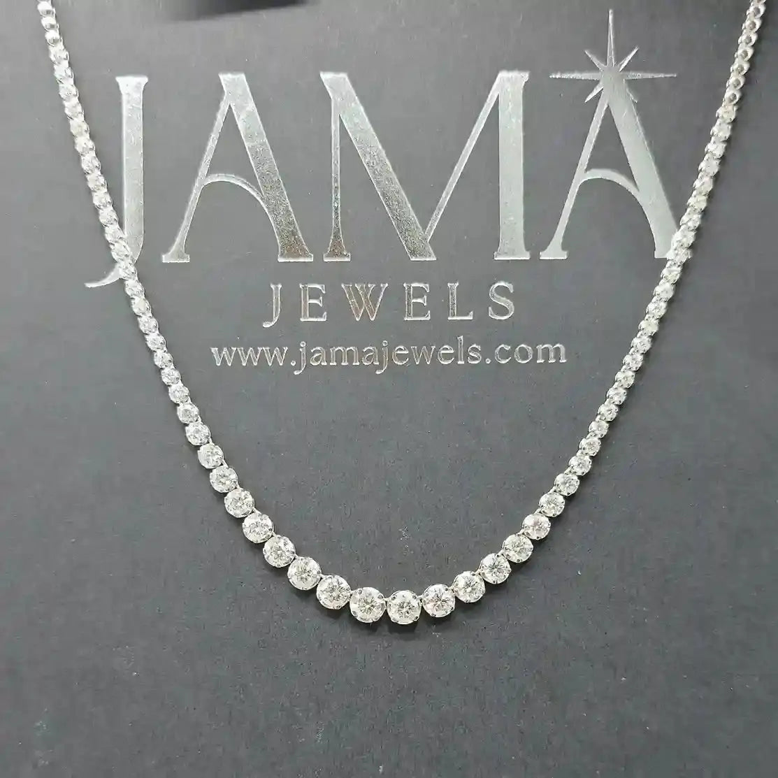 5.40 CT Graduated Diamond Tennis Necklace (Ready for Delivery) Jama Jewels