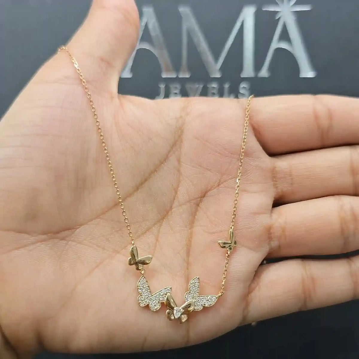 0.35 CT Pear & Round Cut Diamond Chain Pendant (Ready for Delivery) Jama Jewels