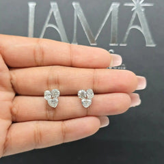 2.40 CT Three Stone Diamond Stud Earring (Ready for Delivery) Jama Jewels