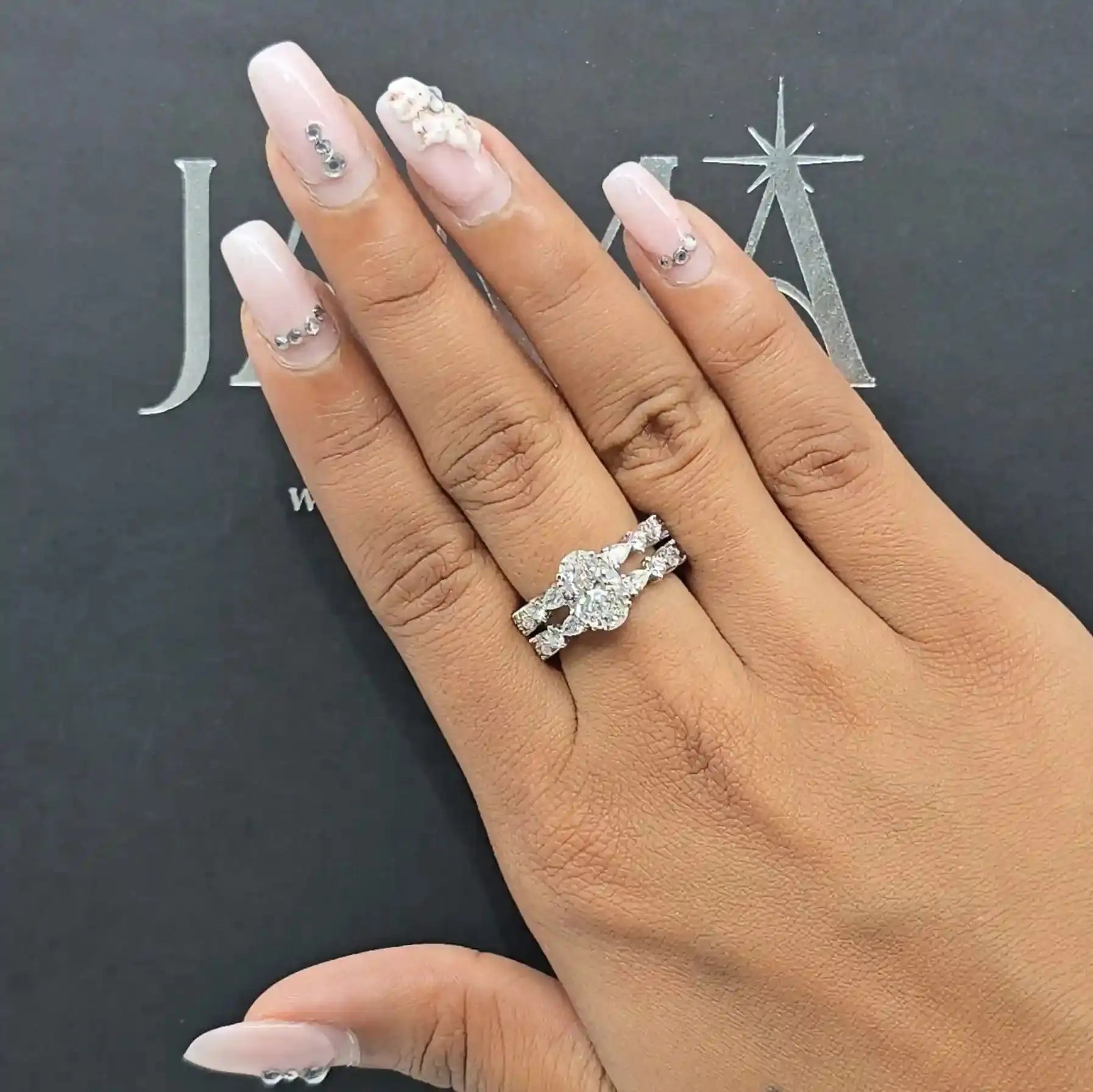 3.70 CT Oval Cut Lab Diamond Two Layer Ring (Ready for Delivery) Jama Jewels