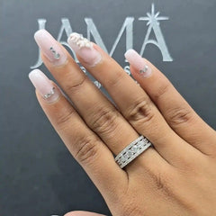 2.15 CT Lab Diamond Three Row Ring (Ready for Delivery) Jama Jewels