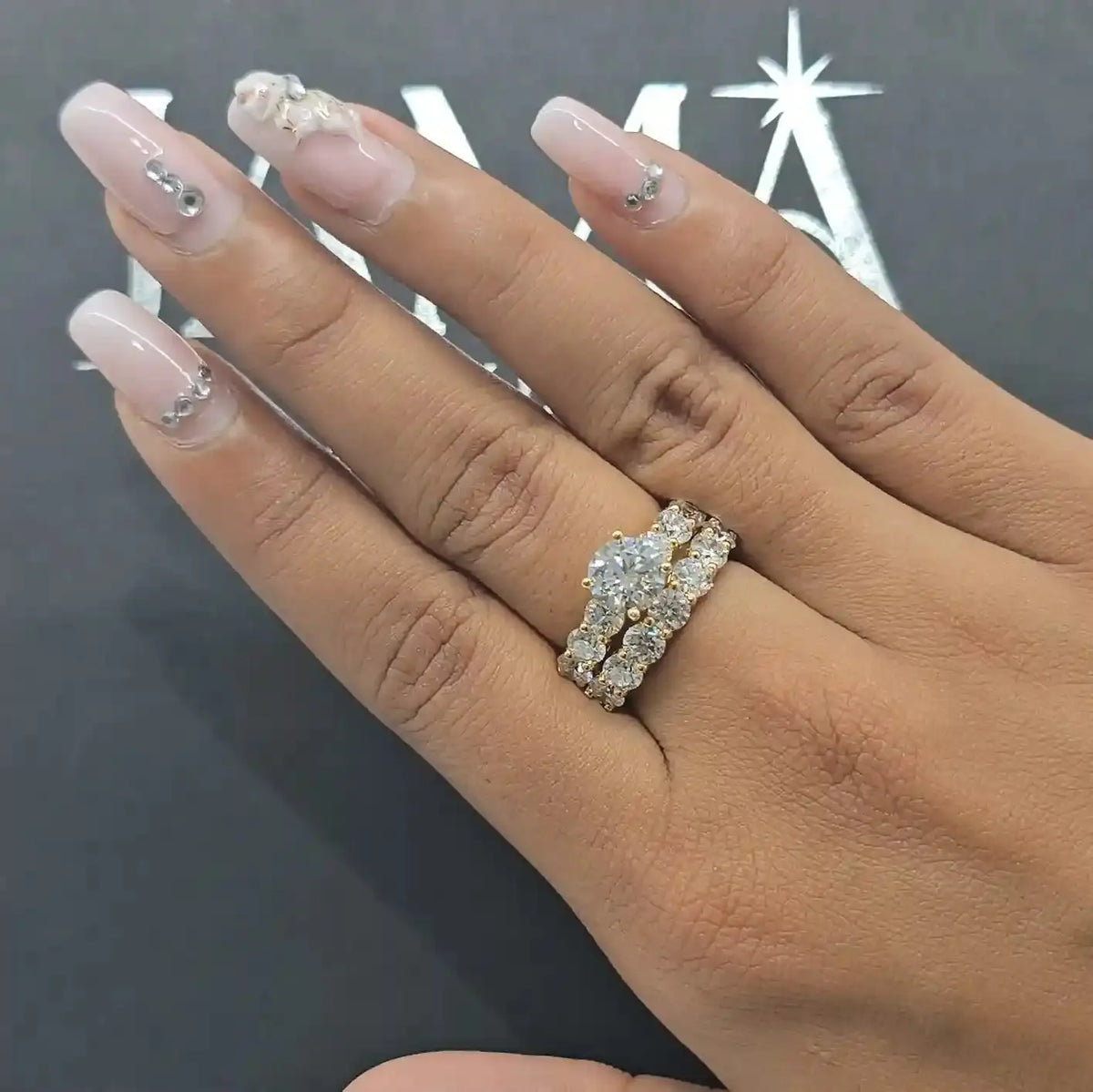 4.80 CT Round Cut Lab Diamond Stack Ring (Ready for Delivery) Jama Jewels