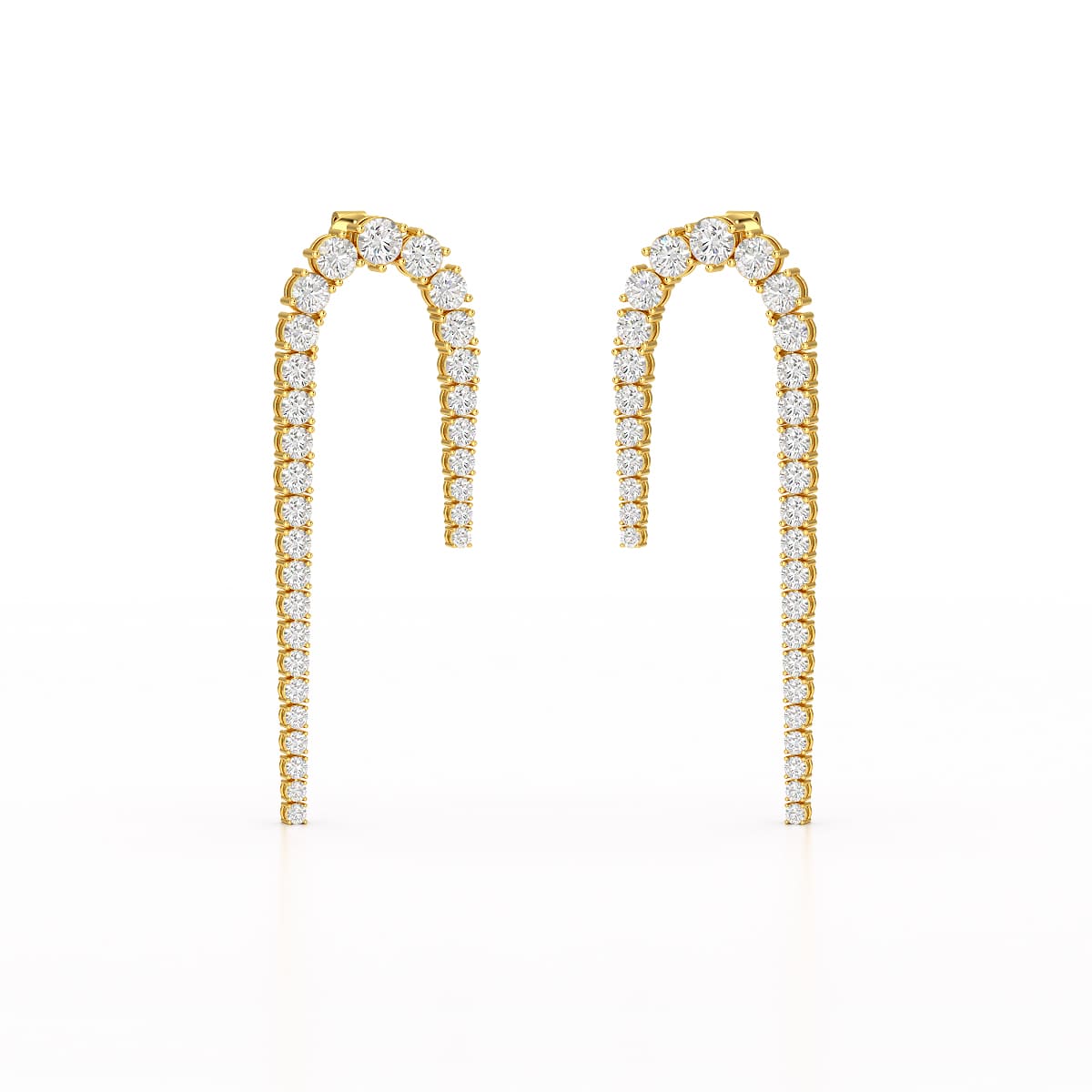 14.26 CT Round Cut Lab Diamond Drop Earrings