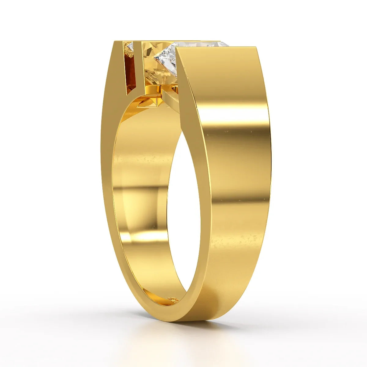 2.2 CT Round Cut Lab Diamond Men's Ring