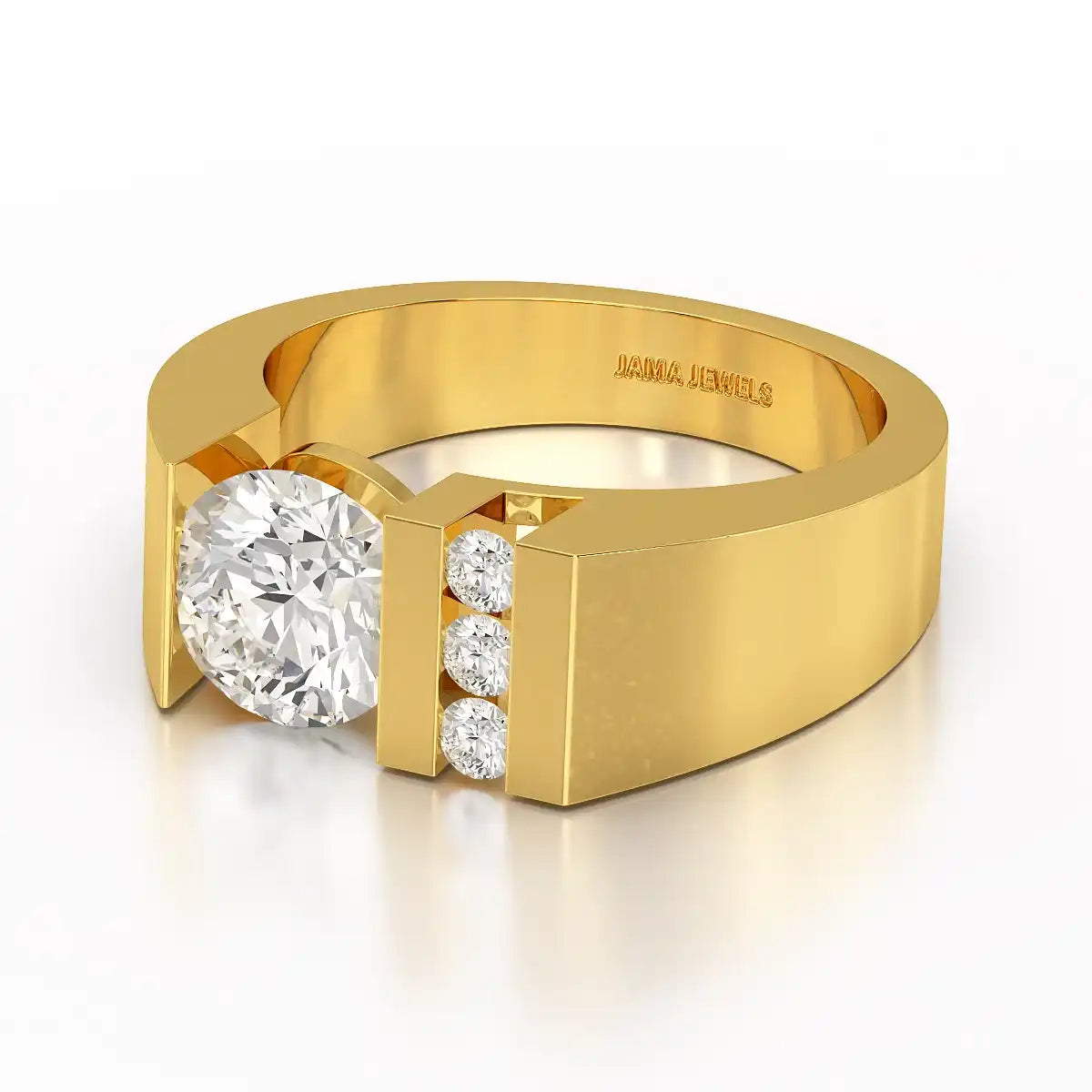 2.2 CT Round Cut Lab Diamond Men's Ring