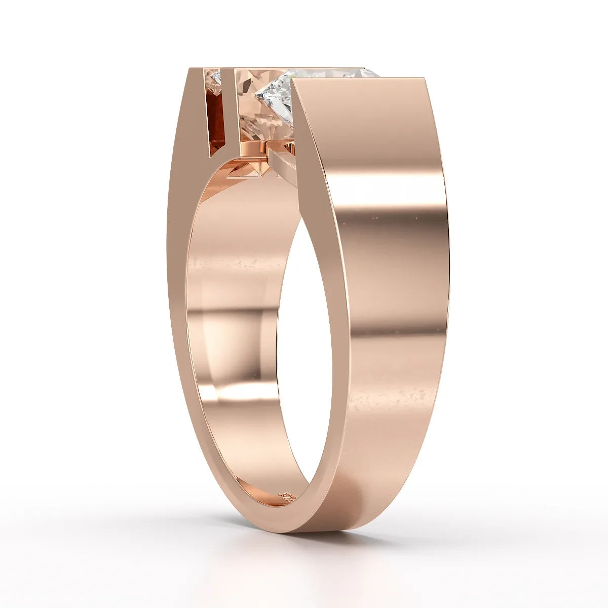 2.2 CT Round Cut Lab Diamond Men's Ring