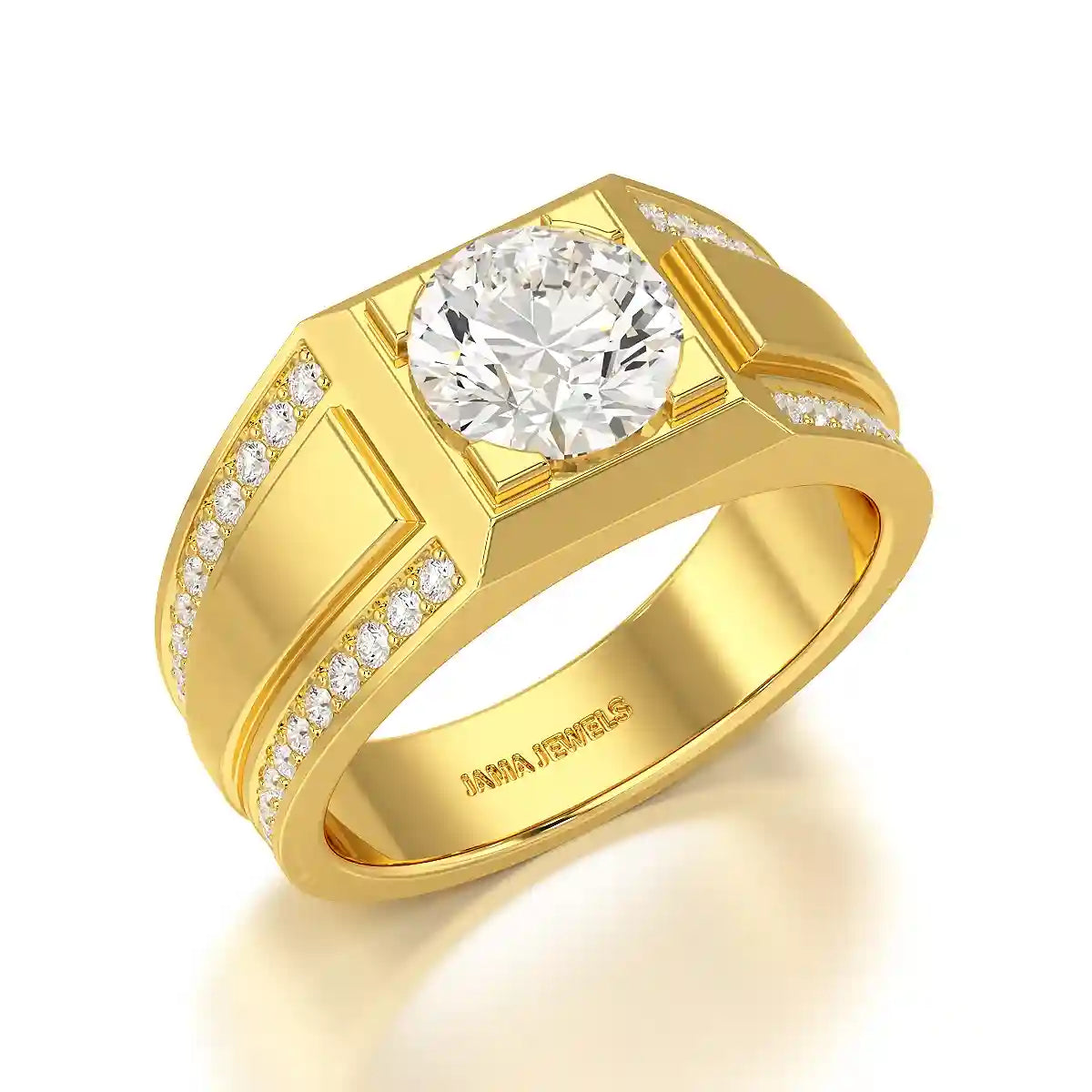 2.42 CT Round Shape Lab Diamond Men's Ring