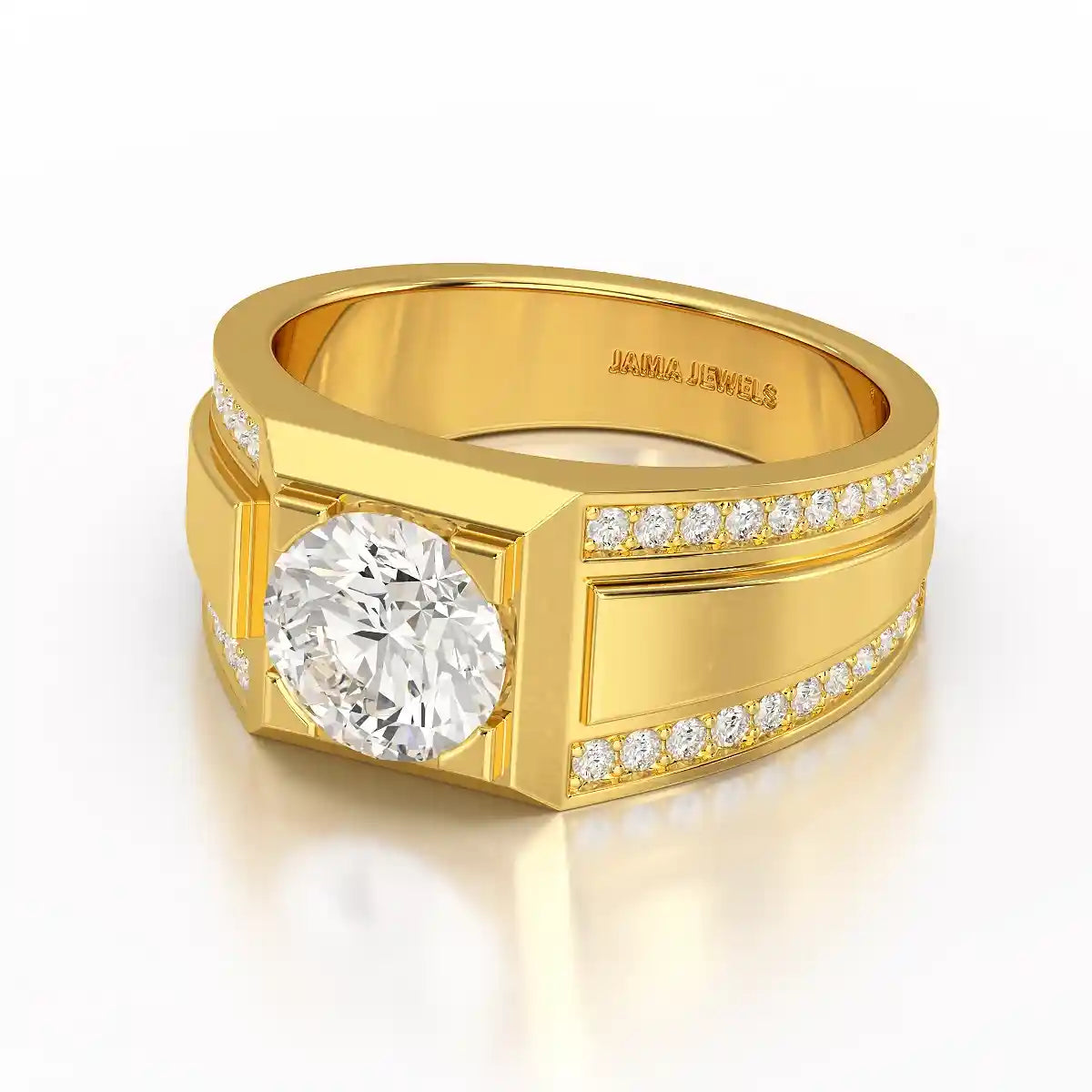 2.42 CT Round Shape Lab Diamond Men's Ring