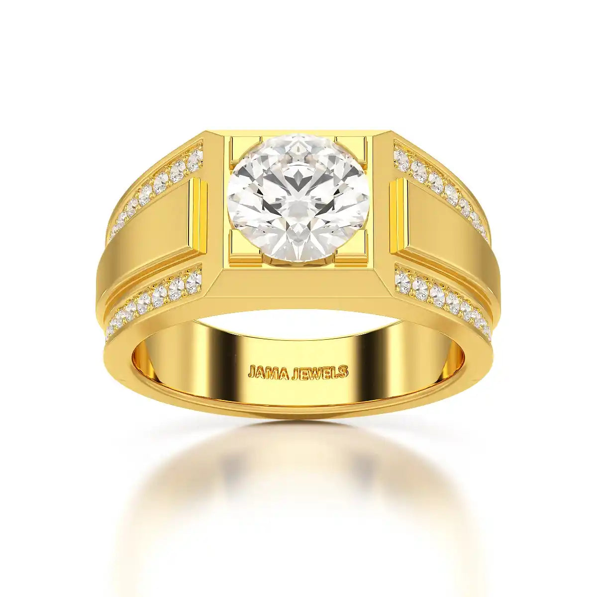 2.42 CT Round Shape Lab Diamond Men's Ring