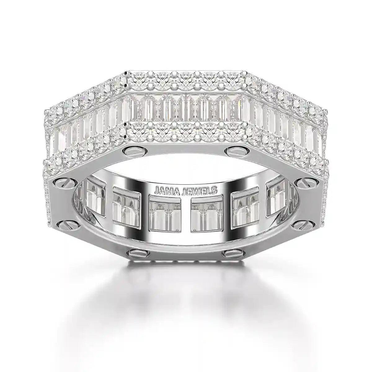 4.45 CT Baguette Cut Lab Diamond Men's Ring