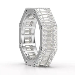4.45 CT Baguette Cut Lab Diamond Men's Ring