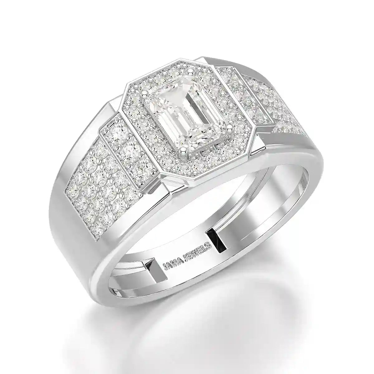 1.72 CT Round Shape Lab Diamond Men's Ring
