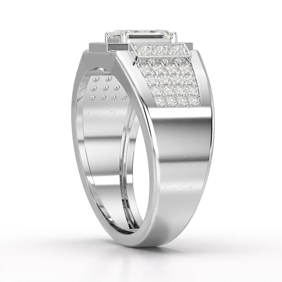 1.72 CT Round Shape Lab Diamond Men's Ring
