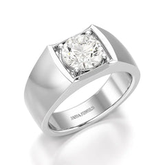2 CT Round Cut Lab Diamond Men's Ring