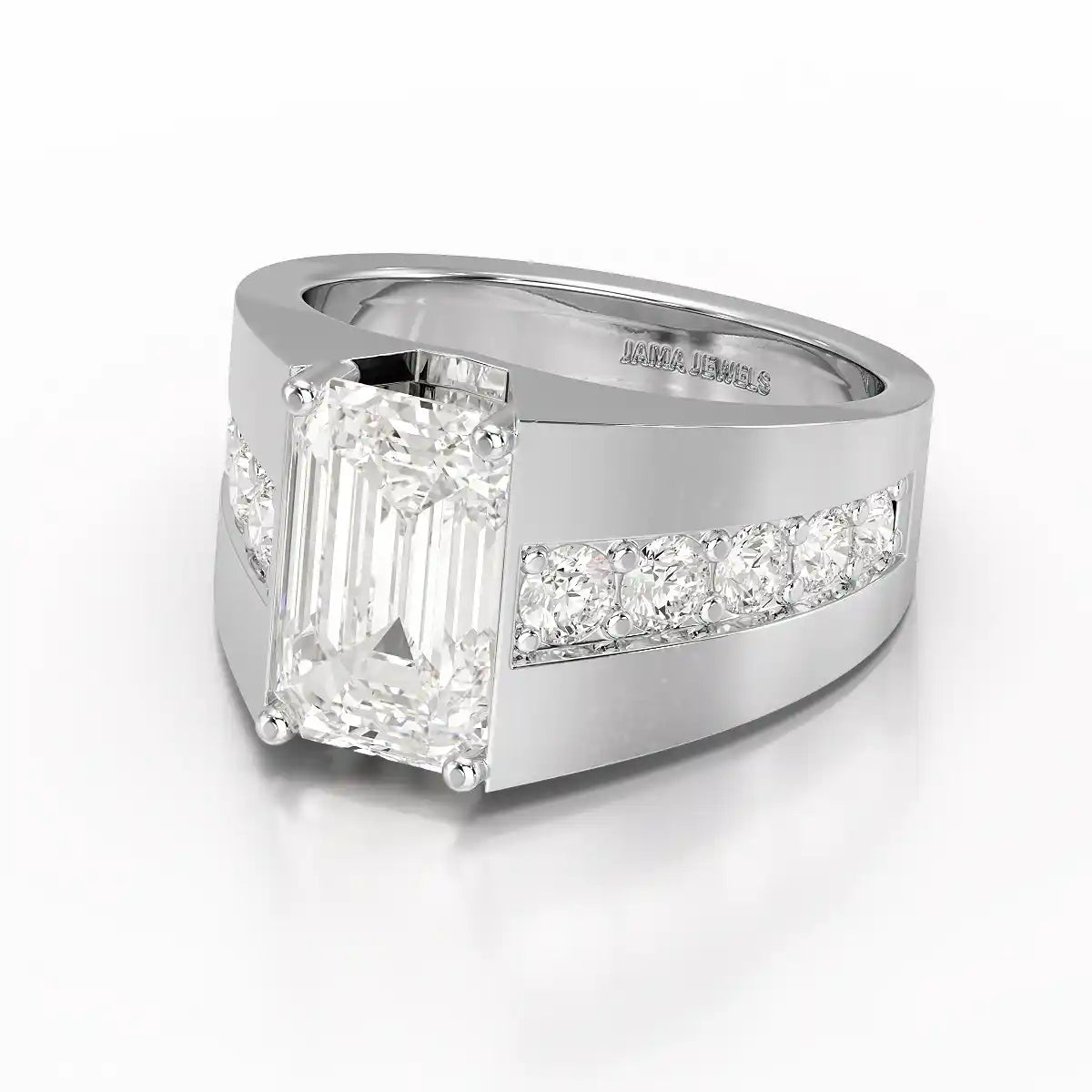 6 CT Emerald Cut Lab Diamond Men's Ring