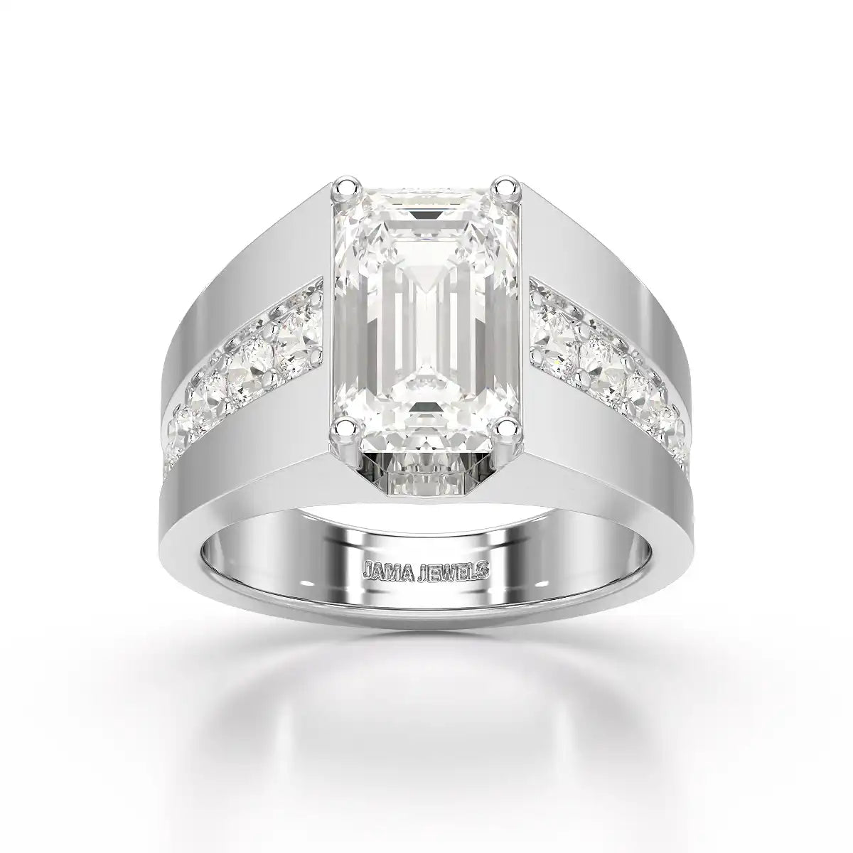 6 CT Emerald Cut Lab Diamond Men's Ring