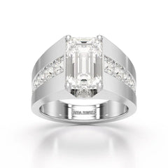 6 CT Emerald Cut Lab Diamond Men's Ring