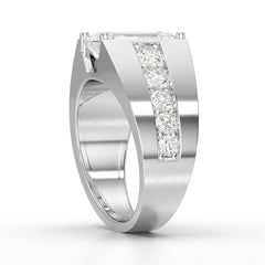6 CT Emerald Cut Lab Diamond Men's Ring