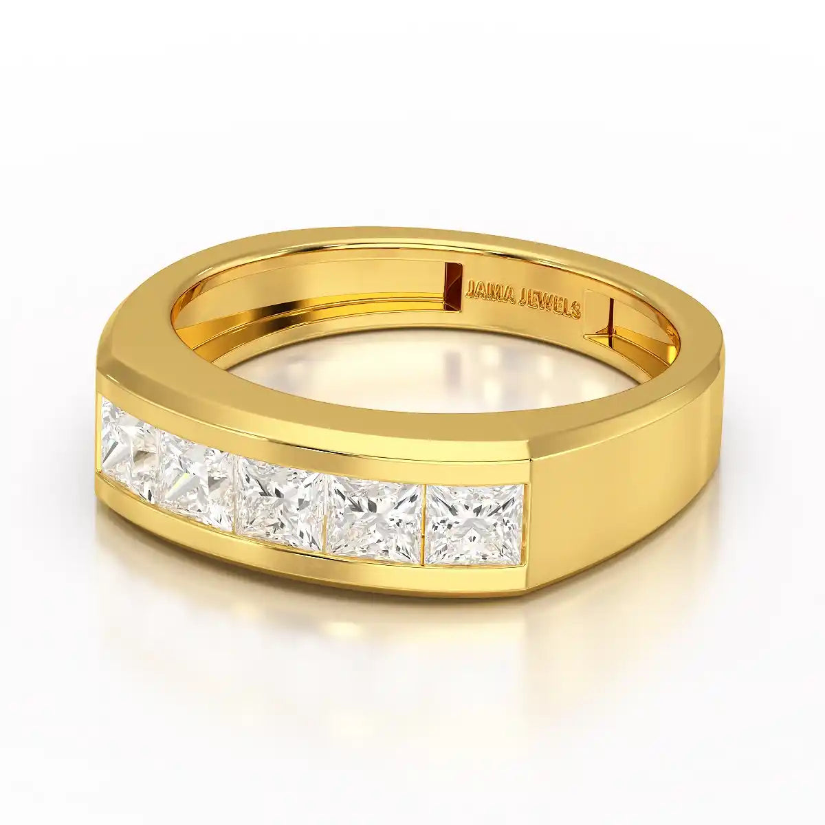 1.4 CT Princess Cut Lab Diamond Men's Ring