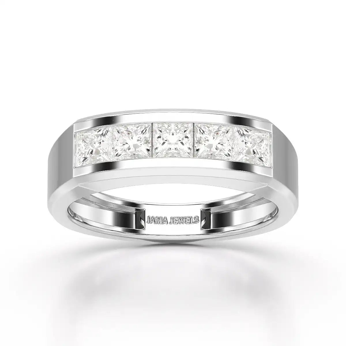 1.4 CT Princess Cut Lab Diamond Men's Ring