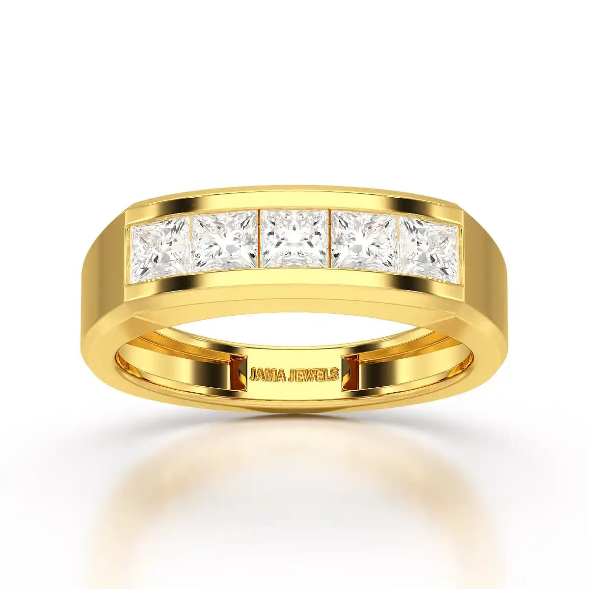 1.4 CT Princess Cut Lab Diamond Men's Ring