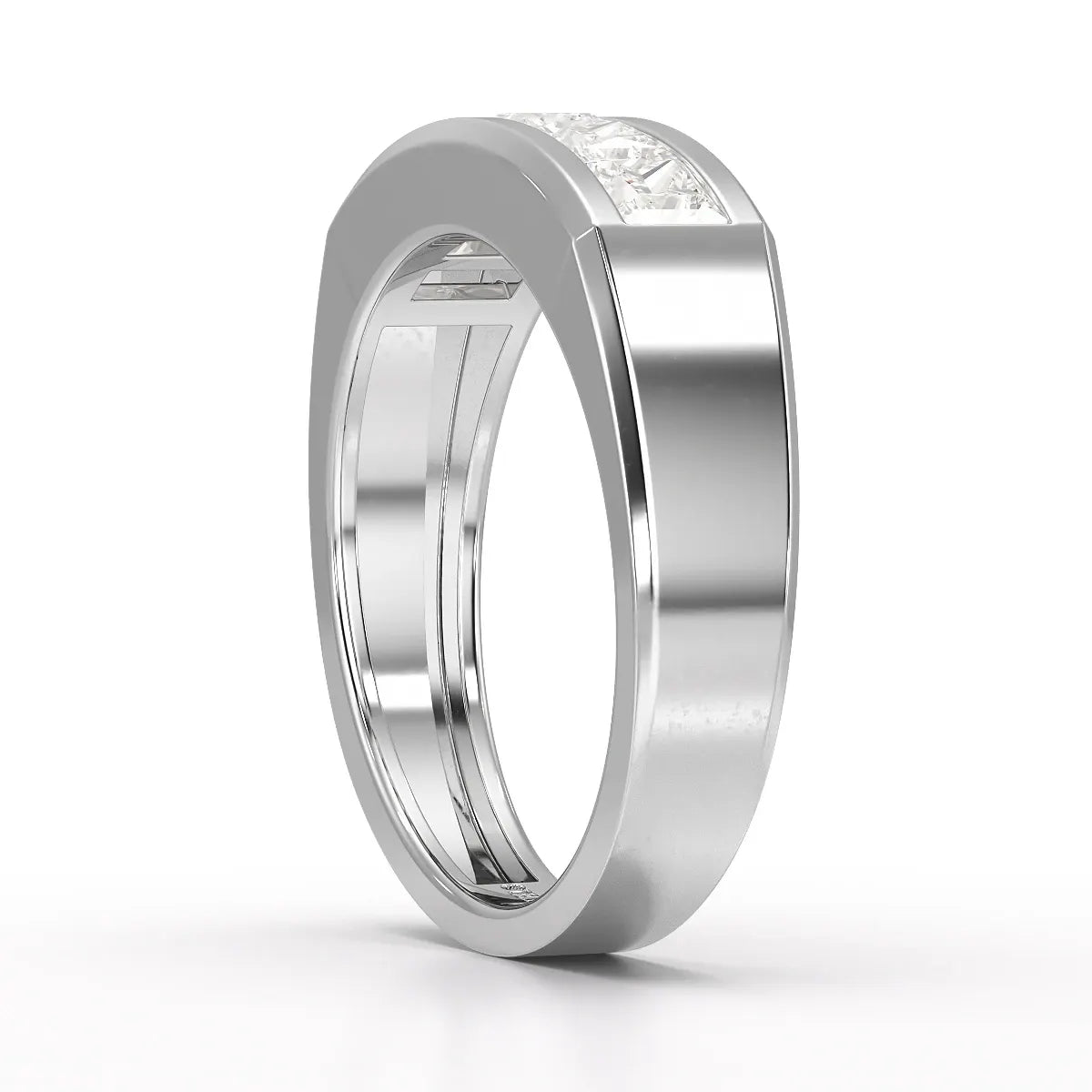 1.4 CT Princess Cut Lab Diamond Men's Ring