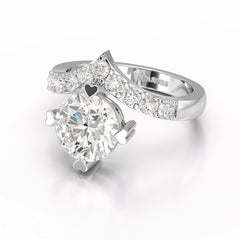 3.02 CT Round Cut Classic Lab Diamond Ring