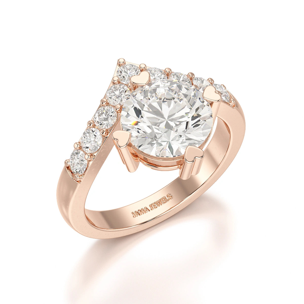 3.02 CT Round Cut Classic Lab Diamond Ring