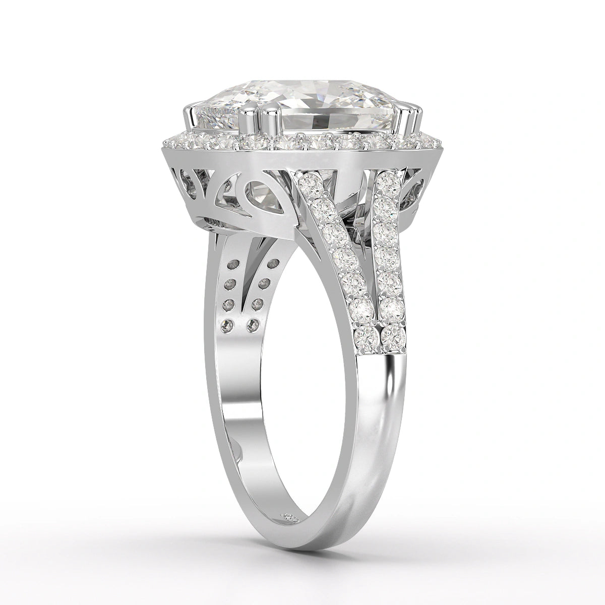 9.77 CT Cushion Cut Halo Lab Diamond Ring